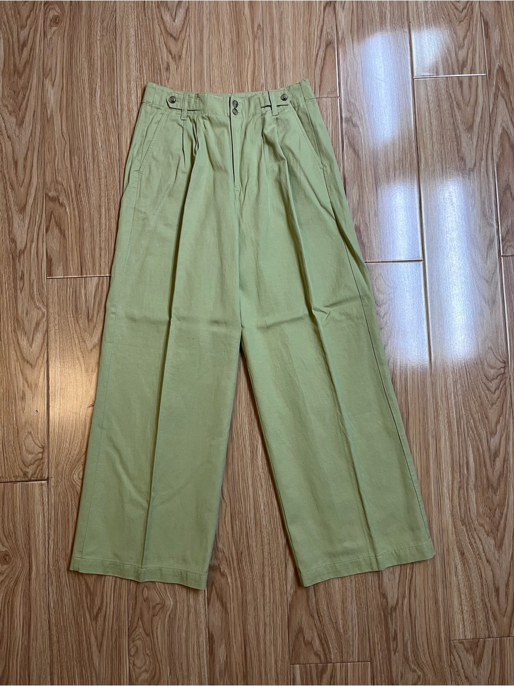 *Like New Condition* Madewell Harlow Wide Leg Pants | Pale Lemongrass, 6